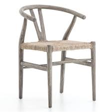 Breton Rustic Mid Century Wicker Wishbone Grey Wood Dining Chair In 2020 Rustic Dining Chairs Modern Dining Chairs Dining Chairs