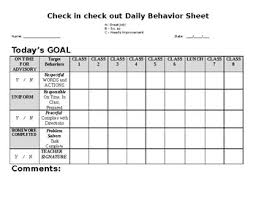 Daily Behavior Tracking And Home Communication Sheet