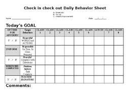 daily behavior tracking and home communication sheet