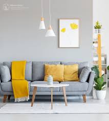 Modern Grey Living Room With Mustard Yellow Accents Living Room Yellow Accents Living Room Grey Living Room Wall Color