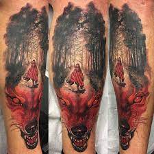 The Wolf Would Be Changed Red Riding Hood Tattoo Hood Tattoo Designs Little Red Riding Hood Tattoo
