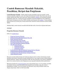 20 contoh rumusan masalah makalah/penelitian/karya ilmiah/skripsi lengkap. Contoh Rumusan Masalah Makalah