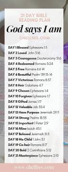 21 Day Bible Reading Plan Who God Says That I Am In 2020 Read Bible Bible Study Scripture Bible Study Notes