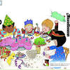Each double page spread has a letter sound with a story involving the jolly phonics characters of inky snake and bee. 3