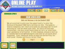A game where everyone gets to play. An Actual Screenshot Of The News Section On Backyard Baseball 2001 S Online Play Backyardbaseball