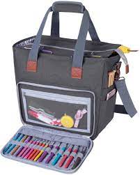 Get free shipping on all orders over $65! Buy Luxja Knitting Bag With Shoulder Straps Yarn Bag For Carrying Projects Knitting Needles Crochet Hooks And Other Accessories Gray Online In Germany B07xr68f3b