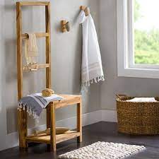 Ikea Has A Version Too Use A Chair Pad For Comfort Sustainable Teak Bathroom Butler Towel Rack St Teak Bathroom Teak Bathroom Accessories Towel Rack