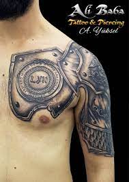 Zirh Dovmesi Armor Tattoo Bodrum Dovme Bodrum Tattoo Ali Baba Tattoo Ali Yuksel Black White Tattoo Body Art Ink Pier Shoulder Armor Tattoo Armor Tattoo Tattoos