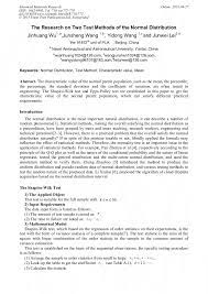 By allen edward in 1960s the epps is not actually a test in the strictest sense of the word because there are no right or wrong answers. The Research On Two Test Methods Of The Normal Distribution Scientific Net