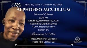 Funeral services announcement for Mr. Alphonso McCullum..