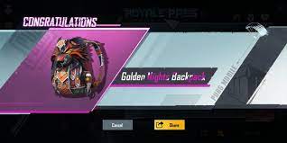 Pubg Mobile Golden Nights Backpack Skin Graphic Card Night Golden Night