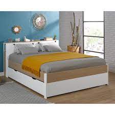 Lit haut 160x200 avec sommier. Lit 160x200 Sans Sommier Noemi Blanc Alfred Cie