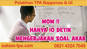 Soal tpa simak ui ekstensi. Wow Hanya 10 Detik Mengerjakan Soal Akar Simak S2 Ui Sukses Tpa Com Wa 0821 4324 7049 Youtube