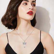 Amazon.com: KQF Women's Cross Necklace Sterling Silver Guardian Angel Wing  Pendant Cross Jewelry Christmas Gifts for Women Wife : Clothing, Shoes &  Jewelry