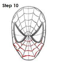 Look in a comic book or online for a reference photo, then copy spiderman's web patterns onto the mask. Drawing Simple Spider Man Face Drawing