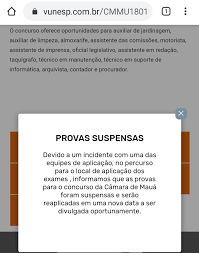 Inscrições abertas realiza os principais concursos públicos das instituições estado de são paulo. Vunesp Suspende Prova Do Concurso Da Camara De Maua E Prejudica 12 Mil Inscritos Bastidor Politico