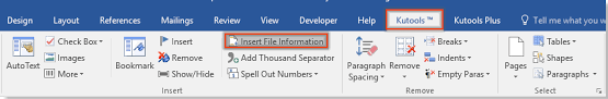 How To Insert File Path And Name Into Documents Footer Or Header In Word