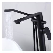 Two to the gauges and one to your faucet's spout. Akuaplus Akuaplus Elena Freestanding Bathtub Faucet With Hand Shower Matt Black Flsd6126bl Rona