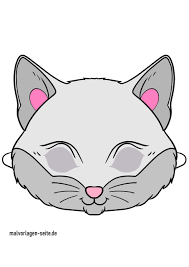 Motive für die schultüte downloaden und auf moosgummi oder bunten karton übertragen: Maske Vorlage Katze Masken Basteln Kostenlose Ausmalbilder