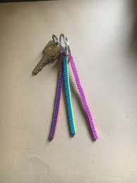 Showing how to start, continue and finish. Multi Color Box Stitch Gimp Lanyard Keychains Etsy