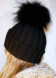 Luxury Ribbed Knit Wool Hat With Oversized Fur Pom Pom By Lindof 70 00 Knitted Hats Wool Hat Knit Winter Hats
