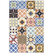 A minimalist kitchen wit graphite grey and orange cabinets looks contrasting and very bold. Linoleum Mat Blue And Orange Vinyl Mat Kitchen Decor Bright Multi Colored Mosaic Vinyl Floor Mat Comfort Mat Patchwork Vinyl Floor Mat Home Decor Home Living Kromasol Com