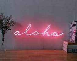 Hawaii Aloha Neon Sign For Tiki Bar Living Room Bedroom Home Decor Personalised Handmade Artwork Dimmable Wall Neon Sign Bedroom Neon Signs Handmade Home Decor