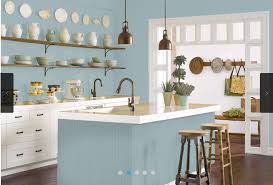 Hodedah long standing kitchen cabinet with top & bottom enclosed cabinet space, one drawer, large open space for microwave, white. Sherwin Williams Interesting Aqua For The Kitchen Aqua Kitchen Slate Blue Paint Sherwin Williams Paint Colors
