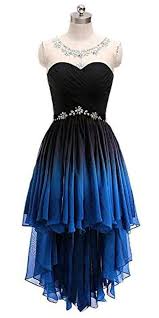 Short Black And Blue Prom Dress Ombre Short Prom Dresses Scoop Chiffon Beading High Low Party Dress Po012 High Low Party Dresses Prom Dresses Short Evening Dresses Short