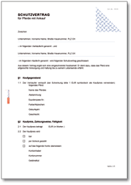 Die züchter bestätigen mit diesem vertrag, dass sie zum beispiel das tier offensichtlich gesund an den käufer übergeben. Schutzvertrag Fur Pferde Mit Ankauf De Vertrag Download