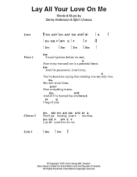 Abba Lay All Your Love On Me Sheet Music And Printable Pdf Music Notes Ukulele Chords Songs Sheet Music Notes Ukulele Songs