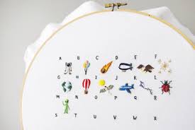 Carefree alphabet (55092) and go! My Most Recent Alphabet Embroidery Can You Guess The Theme Embroidery