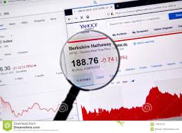 berkshire hathaway ticker with charts editorial image