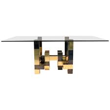 Paul Evans Cityscape Brass And Iodized Black Dining Table Dining Table Dining Table Black Glass Dining Table