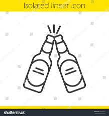 Toasting Beer Bottles Linear Icon Cheers Thin Line Illustration Two Beer Bottles Contour Symbol Pub And Bar Beer Bottle Drawing Beer Drawing Bottle Drawing