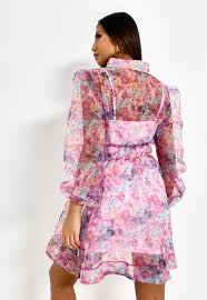 The difference between chiffon, organza and tulle. Pink Floral Print Organza Shirt Dress Missguided Australia