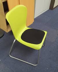 High chair cushion for wooden high chairs, custom made, reversible, french country, farmhouse style. Item 453 Plastic Skid Canteen Chairs With Black Seat Pad Somercotes Office Furniture Ltd