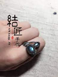 结匠手作彩金蜡线包拉长石小戒指第71步 anelli macrame
