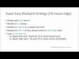 Super Easy Blackjack Strategy In 1 Minute 1 House Edge