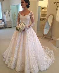 Boat Neck Wedding Dress A Line Wedding Dress 2017 New Arrival Wedding Gown Lace Wedding Dress Long Sleeve Wedding Dress Affordable Wedding Dress Wedding Dresses Lace Ballgown Lace Wedding Dress Vintage