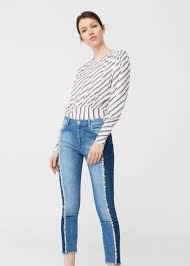 Spodnie Dzinsowe Relaxed Crop Contrast Kobieta Mango Polska Zhenskie Dzhinsy Dzhinsovyj Stil Byt Zhenshinoj