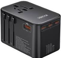 Universal Travel Adapter, VINTAR 100W GaN International Power Adapter with  3 USB C PD and 1 USB A QC, All in One Plug Adapter, Travel Adapter ...
