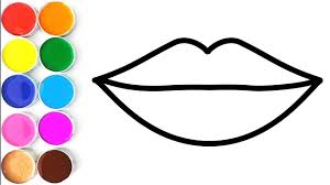 Long vowels coloring worksheet 2. How To Draw Lip For Kids Drawing And Coloring Pages For Children Lips Drawing Drawing For Kids Lip Color Makeup
