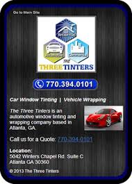 Maybe you would like to learn more about one of these? The Three Tinters Auto Glass Window Tinting Of Atlanta Extends Contact Options For Affordable Window Tints And Vehicle Wraps In Marietta Decatur Chamblee Norcross Sandy Springs Dunwoody