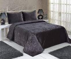 cift kisilik kadife yatak ortusu antresit evim net yatak evler ev dekorasyonu