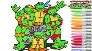 Set of 3 coloring books. Teenage Mutant Ninja Turtles Coloring Book Tmnt Colouring Pages Superhero Rainbow Splash Youtube
