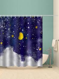 Starry Night Sky Print Waterproof Shower Curtain Diy Shower Curtain Insulated Curtains Starry Night Sky