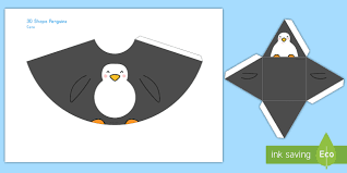 Repeat with the other paper strip. Penguin Template 3d Shapes Paper Craft Easy Download
