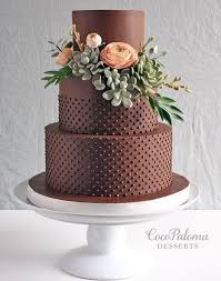 Wedding Cakes 1 10232017 Km Modwedding Chocolate Wedding Cake Brown Wedding Cakes Wedding Cakes With Flowers