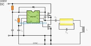 This is a circuits of fluorescent lamp with a power of 40 watt wire forth the tube and cement it eg. 40 Watt Electronic Ballast Circuit Homemade Circuit Projects